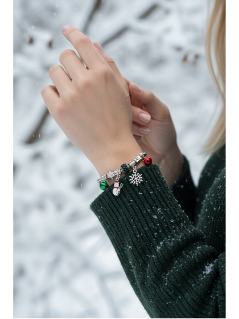 Mint Christmas Charm Bracelet